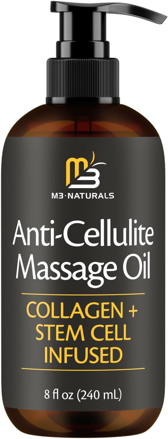 M3 Naturals - Aceite de masaje anticelulitis infundido con colágeno y células madre.